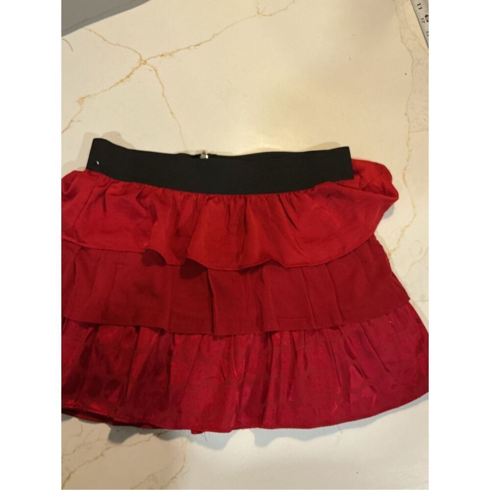 Guess Tiered Ruffled Skirt Sz S Polka Dots Lined